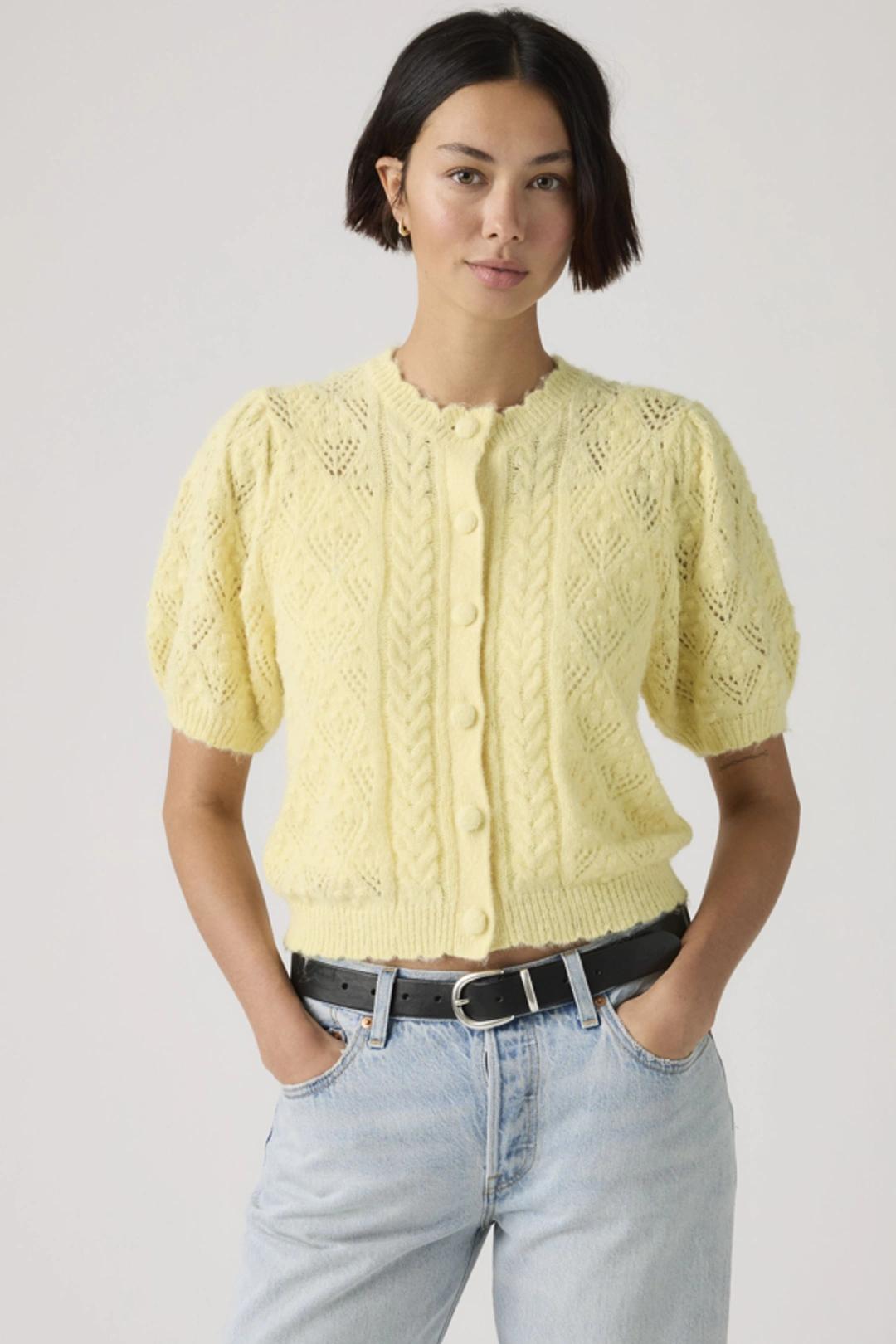 Cardigan jaune pale