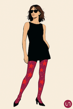 femme en jupe et collants